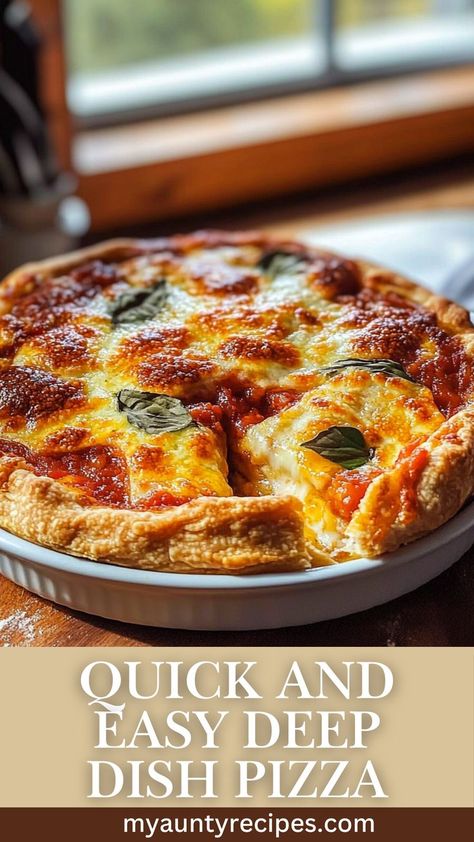 Short on time? This quick and easy deep dish pizza pot pie will save the day! Using pre-made crust and simple ingredients, you can whip up a delicious meal in no time. It's the perfect solution for busy weeknights without sacrificing flavor! Easy Deep Dish Pizza, Pizza Pie Recipe, Pie Crust Pizza, Pizza Pot Pie, Deep Dish Pizza Recipe, Classic Pizza, Pie Tops, Deep Dish Pizza, Cozy Dinner