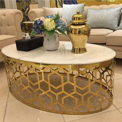 Round Coffee Table Diy, Living Room Center, Contemporary End Tables, Marble Top Coffee Table, Oval Coffee Table, Luxury Marble, Oval Coffee Tables, Coffee Table Styling, Gold Coffee Table