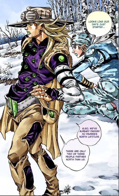 Gyro And Johnny Pose, Gyro And Johnny Official Art, Johnny And Gyro, Steel Ball Run Manga, Johnny Joestar Panels, Jojo Sbr Official Art, Jojo Steel Ball Run Manga Panel, Gyro Zeppeli, Steel Ball Run