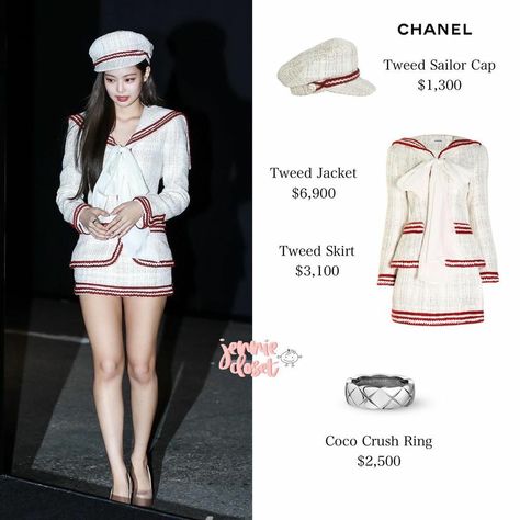 Jennie In Chanel, Kpop Outfits Blackpink, Outfit Blackpink, Blackpink Dress, Yebin Dia, Jennie Style, Fashion Mumblr, Fashion Outfits Korean, Tweed Outfit