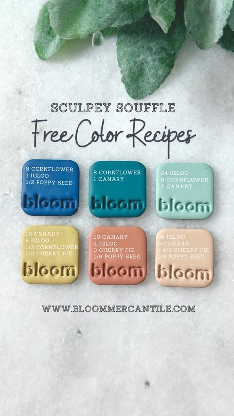 Bloom Mercantile ✿ Polymer Clay Supplies | It’s taken me so long to get around to creating the recipe pdfs for this palette I decided to go ahead and post it as a free collection 😍… | Instagram Coloring Polymer Clay, Polymer Clay Colour Recipes, Sculpey Clay Color Recipes, Polymer Clay Color Mixing Recipes, Polymer Clay Recipes, Polymer Clay Color Recipes, Clay Recipes, Color Recipe, Polymer Clay Recipe