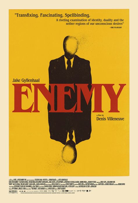 Enemy. 2013. Enemy 2013, Film Thriller, Indie Movie Posters, Sarah Gadon, Melanie Laurent, Denis Villeneuve, Isabella Rossellini, Best Movie Posters, Donnie Darko