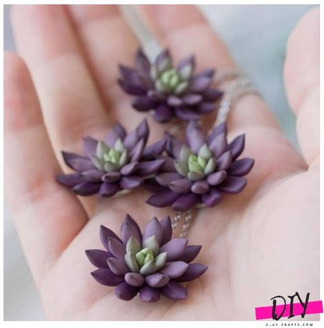 Polymer Clay Succulent Tutorial, Polymer Clay Succulent, Clay Succulents, Clay Material, Polymer Flowers, Polymer Clay Ring, Jewelry Clay, Clay Jewellery, Heart Pin