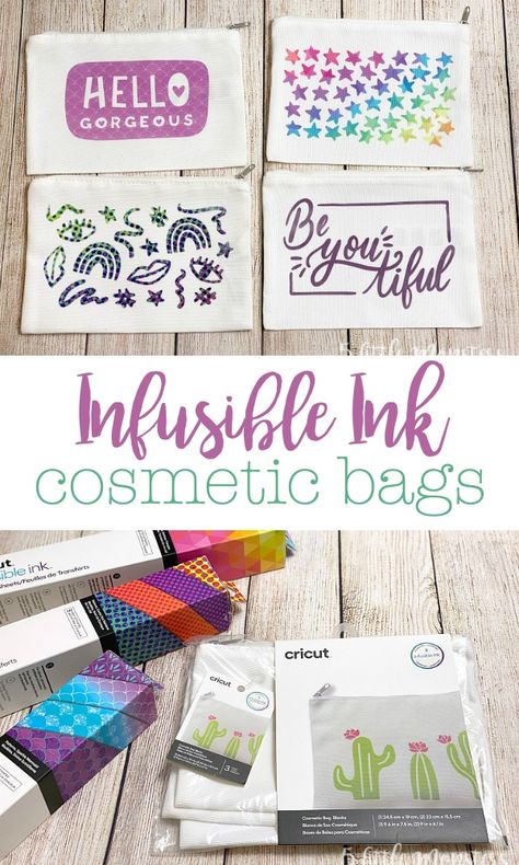 5 Little Monsters: Infusible Ink Cosmetic Bags Cricut Pouch Bag Ideas, Cricut Cosmetic Bag Ideas, Sublimation Bag Ideas, Cricut Pouch Projects, Cricut Makeup Bag Ideas, Cricut Cosmetic Bag, Infusible Ink Projects, Cricut 2023, Makeup Bag Diy