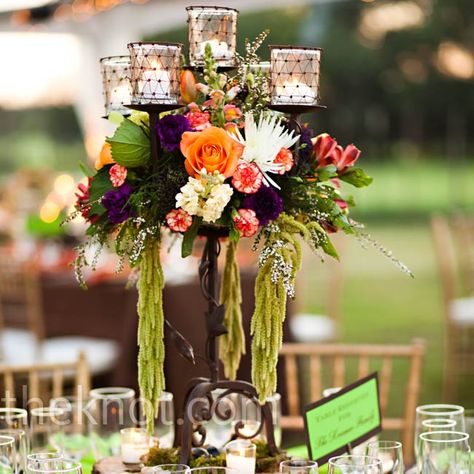 Tall Candelabra Centerpieces Candelabra Centerpiece, Halloween Themed Wedding, Tall Wedding Centerpieces, Tall Centerpieces, Rustic Wedding Centerpieces, Gothic Wedding, Theme Wedding, Halloween Wedding, Decoration Table