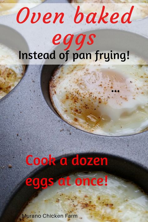 Pan Of Eggs In Oven, How To Use Up Extra Eggs, How To Cook Eggs In Muffin Tin, Oven Poached Eggs Muffin Pans, Scrambled Egg Cups In Oven, Pouched Eggs In The Oven, How To Bake Eggs In Muffin Tin, Baked Fried Eggs, Eggs In Oven Muffin Tins