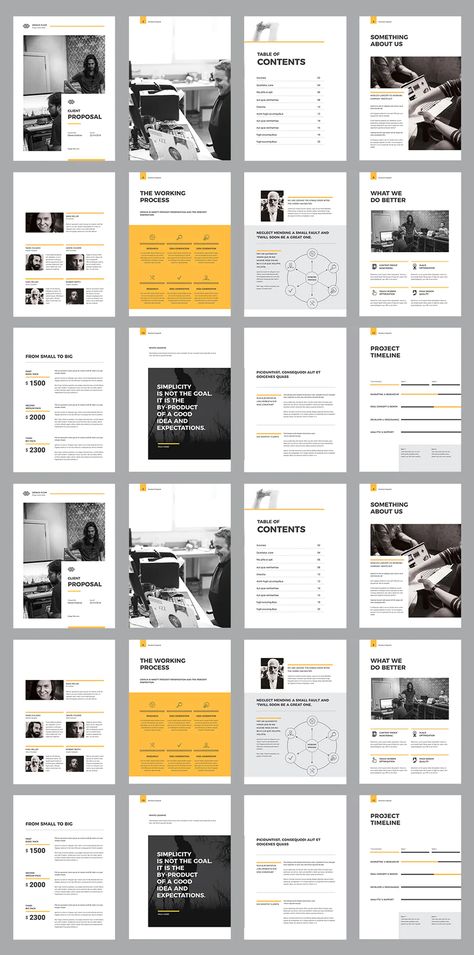 Minimal Proposal Brochure Template INDD, AI - 24 Pages - A4 and US Letter size - Download About Us Booklet Design, Toolkit Design Layout, Minimal Proposal Design, Proposal Layout Design Ideas, A4 Brochure Design Layout, Corporate Proposal Design, A4 Presentation Design, Proposal Graphic Design, Sponsorship Proposal Design Layout