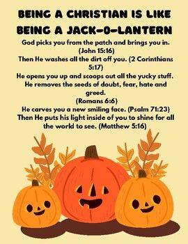 Being a Christian is like being a Jack-o-lantern Halloween Prayers, Christian Jack O Lantern, Christian Fall Activities, Preschool Fall Festival, Christian Jack O Lantern Craft, Christian Jackolantern, Christian Ideas For Halloween, Christian Fall Festival Games, Pumpkin Christian Craft