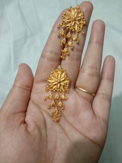 Gold Earrings Designs For Wedding, Unique Gold Jewelry Designs, Gold Jewelry Outfits, New Gold Jewellery Designs, Gold Earrings Models, Fancy Jewellery Designs, Gold Bridal Jewellery Sets, Jewelry Set Design, Antique Bridal Jewelry