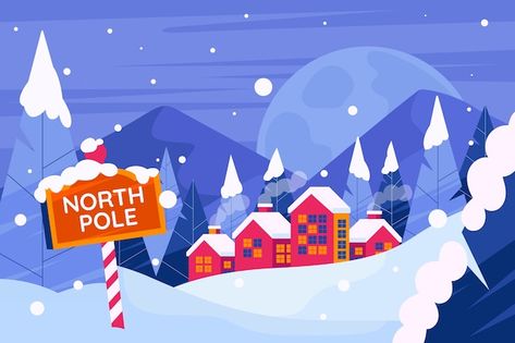 Vector gratuito fondo plano del polo nor... | Free Vector #Freepik #freevector #invierno #polo-norte #fondo-invierno #frio North Pole Background, Pastel Chocolate, Pole Nord, North Pole, Graphic Resources, Vector Free, Design, Art