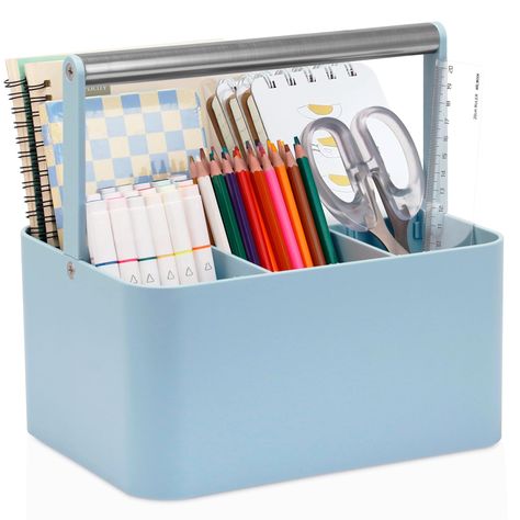 PRICES MAY VARY. KEEP YOUR DESKTOP TIDY: Our compact and compartment caddy organizeris designed to greatly save storage space on your desktop, bathroom countertop, vanity top and more. Perfect for desktop storage, craft storage keep your countertops neat and organized while having easy access to all items and maximizing storage space. storage space. QUALITY MATERIALS: Our caddy is made of quality plastic, the surface is frosted, the corners are rounded and smooth edges, no burrs to worry about h Homework Caddy, Art Supply Storage, Art Caddy, Shower Cleaning, Gift Wrapping Station, Office Supply Storage, Desk Caddy, Craft Supply Storage, Wrapping Station