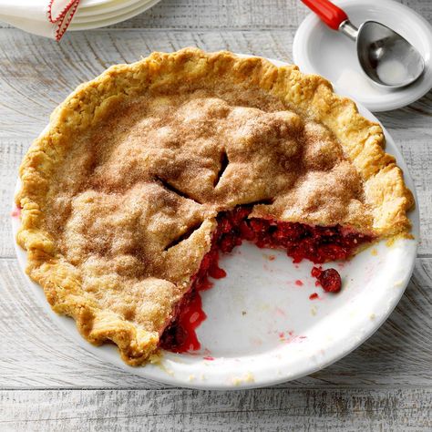 This cranberry raspberry pie is my son Michael's recipe. It was passed down to him when he got married in 2002. The pie is quite tart, but it pairs well with a favorite vanilla ice cream or a dollop of whipped cream. —Beverly Batty, Forest Lake, Minnesota Rhubarb Pies, Texas Pecan Pie, Sugar Cream Pie, Walnut Pie, Cranberry Pie, Christmas Pie, Raspberry Pie, Berry Pie, Peach Pie