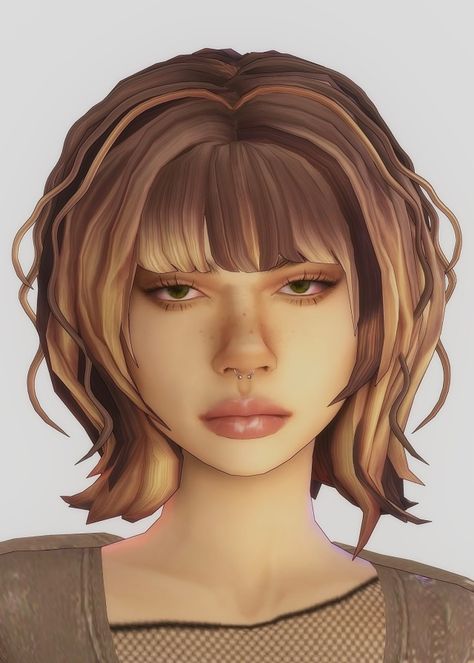 cherrywisp on Tumblr Sims 4 Cc Hair Female Wolfcut, Mori Kei Sims 4 Cc, Maxi Match Hair, Sims Cc Facial Hair, Sims 4 Short Hair With Bangs, Sims 4 Cc Marauders, Micro Bangs Sims 4 Cc, Sims Wolfcut Cc, Sims 4 Short Wavy Hair