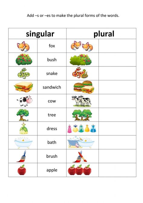 S And Es Worksheet, Making Words Plural, Plural Nouns Activities, Plurals Worksheets, Plural Nouns Worksheet, Past Tense Worksheet, Plural Words, Suffixes Worksheets, Nouns Activities