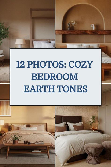 12 Photos: Cozy Bedroom Earth Tones Bedroom With Earth Tones, Cozy Taupe Bedroom, Natural Bedroom Decor Earth Tones, Bedroom Earth Tones, Earth Tones Bedroom, Bedroom Attic Ideas, Boys Space Bedroom, Dark Wooden Furniture, Earth Tone Bedroom