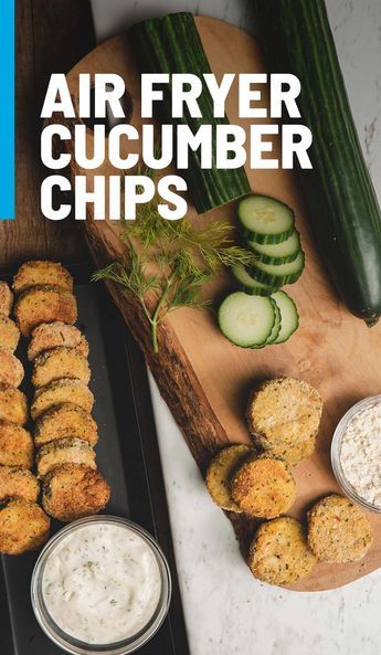 Try a unique new way to snack on cucumbers! Take crisp, juicy Long English Cucumbers, slice, and make them into savory chips with your air fryer! A #snackhealthy option everyone will love! #LongEnglish #cucumber #greenhousegrown #airfry #chips #healthysnacking #snackhealthy #appetizer #recipe #flavorUP #LiveDeliciously Air Fried Cucumber Chips, Savory Cucumber Recipes, Air Fryer Cucumber Recipes, Fried Cucumbers Air Fryer, Fried Cucumbers Easy, Cucumber Air Fryer, Air Fried Cucumbers, Air Fryer Cucumber Chips, Cucumber Chips Air Fryer