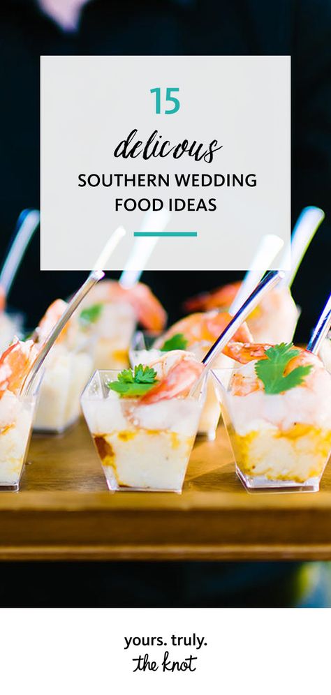 Southern Food Appetizers Parties, Southern Wedding Hors D'oeuvres, Soul Food Wedding Reception, Southern Wedding Food Ideas, Menus For Wedding Reception, Fried Chicken Wedding Reception, Southern Menu Ideas, Southern Wedding Menu Ideas Food, Southern Themed Party Food