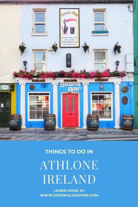 Looking for things to do in Athlone Ireland? Make sure to grab a pint at Sean's Bar, Ireland's oldest pub. Seans Bar Ireland, Sean’s Bar Ireland, Athlone Ireland, Roscommon Ireland, Riverside Cafe, Ireland Bucket List, Road Trip Uk, Ireland Road Trip, Dublin Travel