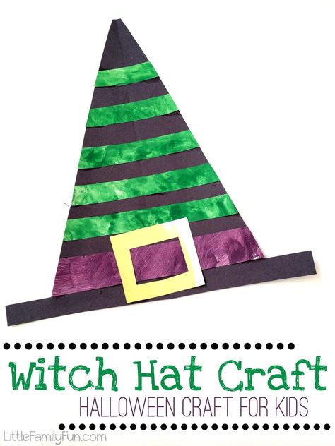 Witch Hat Craft for kids. Fun and easy craft for Halloween! Fall Construction Paper Crafts, Witch Hat Craft, Prek Halloween, Scary Halloween Crafts, Room Activities, Witch Crafts, Halloween Crafts Preschool, Crafts For Toddlers, Color Unit