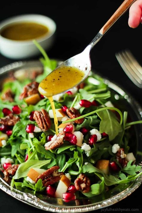 Candied Pecan Salad, Pomegranate Goat Cheese, Pecan Salad Recipe, Pomegranate Recipes Salad, Candied Pecan, Healthy Weekly Meal Plan, Homemade Balsamic Vinaigrette, The Perfect Salad, Arugula Salad Recipes