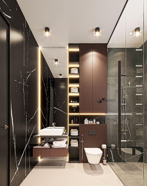 #bedroomdecor #interior #homedecoration #walldecor #homeinspo #kitchendesign Washroom Ceiling Design, Bathroom With Dressing Room, Unique Bathroom Design, Modern Luxury Bathroom, Tiles Designs, Modern Bathroom Tile, Washroom Design, Hope You, Bathroom Tile Designs