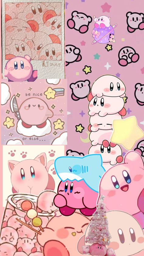 Kirby And Hello Kitty, Kirby, Hello Kitty, Kitty, Drawings