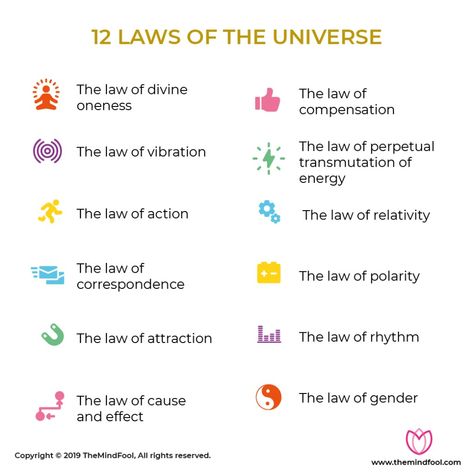 12 LAWS OF THE UNIVERSE 12 Laws Of The Universe, 12 Laws Of Karma, Laws Of The Universe, Wholesome Life, Universal Laws, Law Of Karma, Spiritual Awakening Signs, Spiritual Psychology, Life Binder