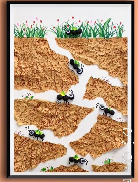 Ants Activities, Ant Crafts, Handmade Gifts Diy, Preschool Art Activities, Montessori Baby, Diy Crafts For Kids Easy, Preschool Art, Kindergarten Activities, Simple Art