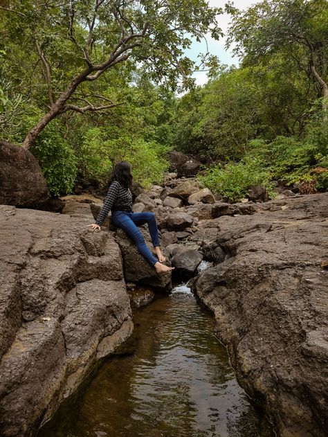 Falls Pictures Ideas, Poses Near Waterfall, Waterfall Poses Photo Ideas, Black Rolex, Nandi Hills, Beautiful Eyes Images, Waterfall Pictures, Waterfall Photo, Baby Photo Editing