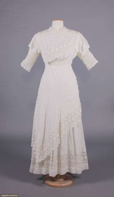 1910 Dress, Edwardian Gowns, 1920 Fashion, Clothing And Textile, Couture Vintage, Lingerie Dress, Edwardian Fashion, Historical Costume, Dress Cotton