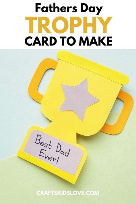 Trophy Craft, Father's Day Cards Handmade, Diy Father's Day Cards, Kids Fathers Day Crafts, Diy Father's Day Crafts, Dad Crafts, Easy Fathers Day Craft, Fathersday Crafts, Fathers Day Art