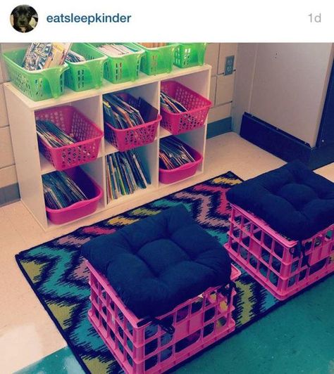 Classroom Seats, Milk Crate Seats, Special Ed Classroom, Ed Classroom, Flexible Seating Classroom, Crate Seats, Read My Mind, Classroom Arrangement, Classroom Seating