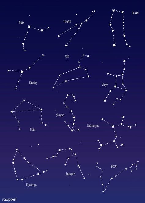 Astrological star signs vector set | premium image by rawpixel.com / nap Constellation Costume, Gemini Star Constellation, Constellation Drawing, Star Constellation Tattoo, Astrology Signs Aries, Gemini Star, Gemini Constellation, Taurus Constellation, Beer Pictures