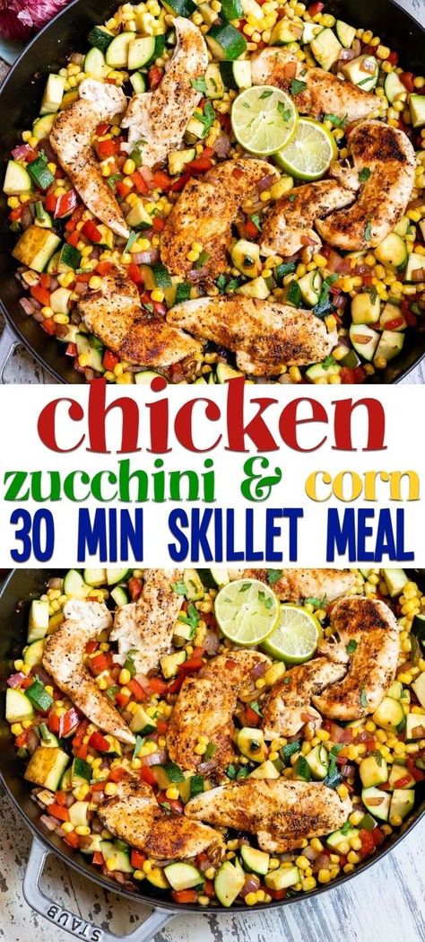 One Pot Meals Whole 30, Zucchini With Chicken Recipes, Zucchini Dinner Ideas, Chicken And Zucchini Recipes, Meals With Chicken Breast, Zucchini Meals, Chicken Zucchini Recipes, Easy 30 Minute Meals, Meals With Chicken