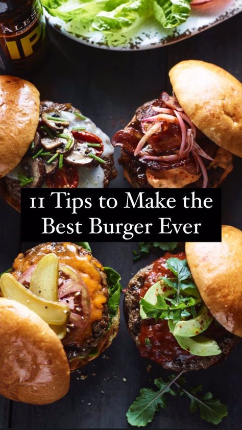 How To Make A Burger, Burger Hacks, Best Burgers Ever, Bbq Burger Recipes, How To Make Burgers, Delicious Burger Recipes, Home Burger, Best Burger Recipe, The Best Burger