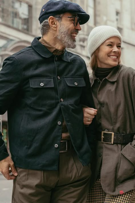 Made from 400g heavy military grade twill, fully lined, with riveted buttons and double stitch seems. You won't get a harder wearing that looks this cool. Collar up or down. #HandmadeInEngland #SustainableFashion #Workwear #EthicalClothing #SlowFashion #EcoFriendlyFashion #HandcraftedWithCare #BritishCraftsmanship #MensStyling #hardwearing #LastingQuality #vintage #vintagefashion #beardedmen #stylenotfashion #styleinspo #silverfox #london Mens Professor Style, Rugged Man Style, Workwear Outfit Men, Rugged Men Style, Workwear Fashion Men, Mens Biker Style, Harrington Jacket Men, Professor Style, Gilet Outfit