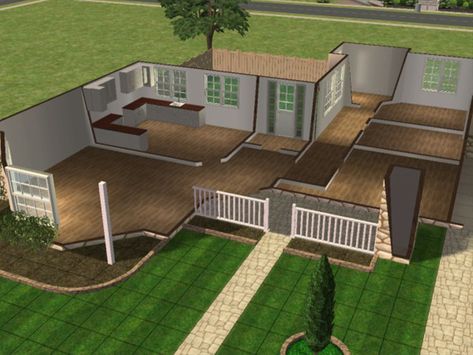 Homes4You's 5400 Newport Avenue (family home) Sims Houses, Sims 4 House Plans, Lakeside Cabin, Sims Building, Sims House Plans, Apartment Life, Starter Home, Row House, Sims Community