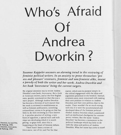 Andrea Dworkin, Internal Monologue, Radical Feminism, Audre Lorde, Intersectional Feminism, Riot Grrrl, New Directions, Bob Marley, Her. Book