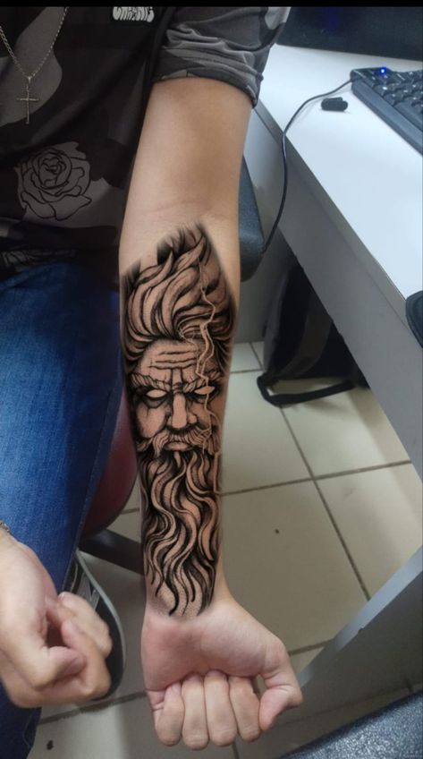 Gas Mask Tattoo, Koi Tattoo Sleeve, Zeus Tattoo, Buddha Tattoo Design, Forearm Band Tattoos, Clown Tattoo, Men Tattoos Arm Sleeve, One Piece Tattoos, Alien Tattoo