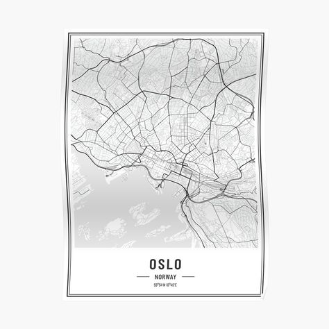 Oslo City, City Map Poster, Map Poster, City Map, Sale Poster, Norway, Map, For Sale