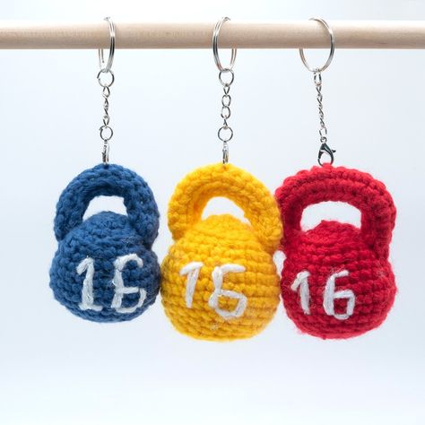 🏋️‍♀️✨ Lift your spirits and keys with our Handmade Crochet Kettlebell Keychain! 💪🧶 Why lift heavy when you can carry this adorable 16kg kettlebell everywhere you go? 😂 Perfect for CrossFit lovers, gym enthusiasts, and anyone who enjoys a bit of weightlifting humor. These vibrant, lightweight keychains are sure to add a fun touch to your keys or gym bag! Fun Fact: Did you know lifting these keychains counts as a warm-up for lifting your real kettlebells? Just kidding! 😂 But they sure do l... Crochet Weights, Gym Weights, Fitness Gifts, Lift Heavy, Gym Humor, Cute Keychain, Just Kidding, Kettlebell, Fun Fact