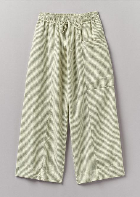 Sew Ideas, Gingham Linen, Relaxed Trousers, Aesthetic Fits, Fine Linen, Linen Trousers, Wide Legs, Striped Linen, Pull On Pants