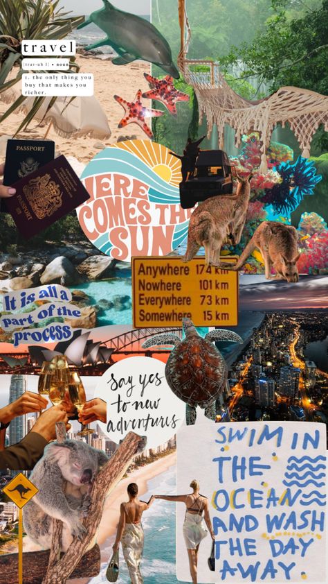 #myfirstshuffle #travelmoodboard #manifesting #australia Australia Wallpaper Aesthetic, Australia Manifestation, Vision Board Australia, Summer Posters, Surf Room Decor, Australia Wallpaper, Aussie Summer, Vibe Rooms, Australia Trip