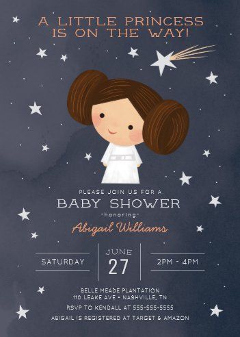 Star Wars Baby Shower, Girly Party, Baby Sprinkle Invitations, Star Shower, Sprinkle Invitations, Watercolor Baby Shower, Baby Shower Invitaciones, Fiesta Baby Shower, Baby Shower Princess