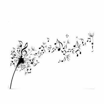 Music Notes Tattoo, Music Notes Art, Music Notation, Dandelion Tattoo, Music Tattoo Designs, Note Tattoo, Music Drawings, Music Tattoo, Dandelion Flower