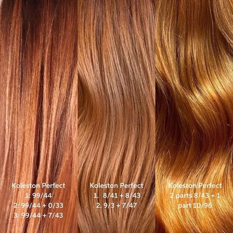 Wella Education, Ion Hair Colors, Copper Blonde Hair, Red Copper Hair Color, Wella Hair Color, Medium Hair Color, Strawberry Blonde Hair Color, Bronze Hair, Peach Hair