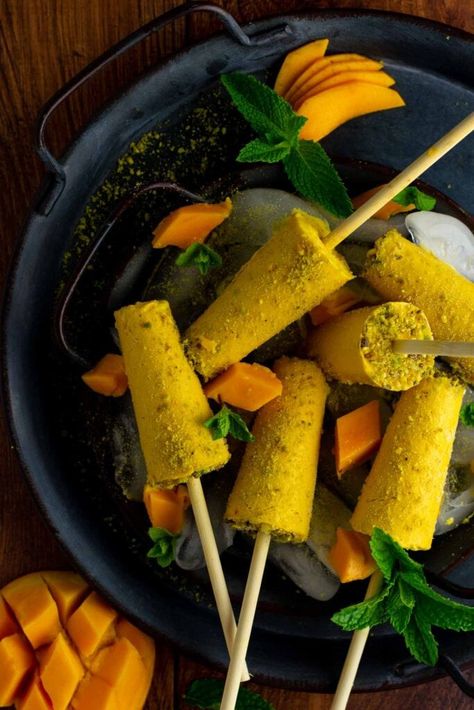 Mango Kulfi Recipe, Mango Kulfi, Easy Lemon Curd, Kulfi Recipe, Quinoa Breakfast Bowl, Mango Cheesecake, Lemon Rice, Mango Chunks, Mango Flavor