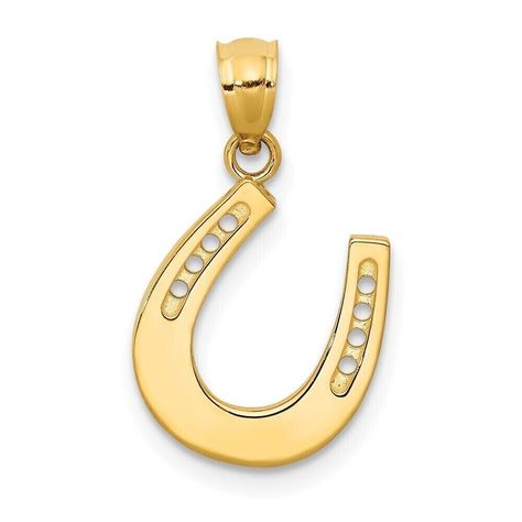 Horse Shoe Plain Pendant with Chain 18" Authentic Solid 14K Yellow Gold #eBay #eBayStore #eBaySeller #Pendant #Horseshoe #India #YellowGold #Chain #NoStone #Metal #Beauty #Yellow #Anniversary #Cable #Birthday #Snap #Poshadime Horseshoe Pendant, Horseshoe Necklace, Gold Horse, Luck Charm, Charm Pendant Necklace, Luck Charms, Gold Polish, Fine Jewellery Necklace, Metal Necklaces