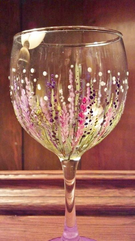 Spring collection Painting Wine Glasses Diy Flowers, Painted Flowers On Wine Glasses, Flower Painted Wine Glasses Diy, Wildflower Wine Glasses, Flower Painted Wine Glasses, Painted Glassware, Hand Painted Glassware, Fun Baking, Hand Painted Gifts