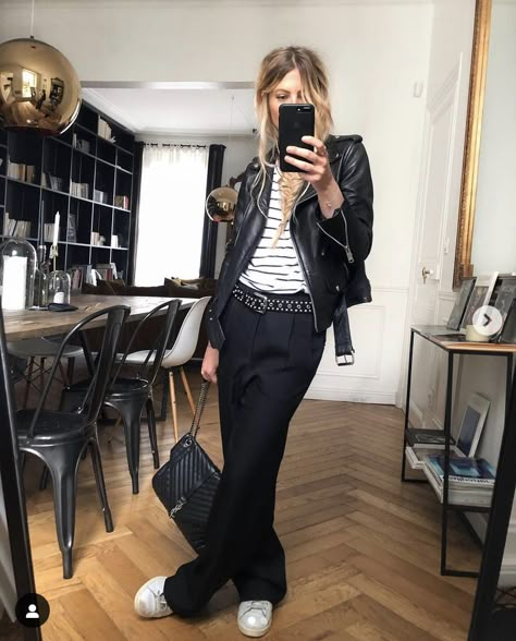 Spy Style, Palazzo Pants Outfit, High Low Fashion, Fall Winter Wardrobe, Rock Chic, Fashion Wishlist, Weekend Wear, Black White Fashion, Inspiration Mode